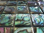 square cut thick shell epoxy resin coating paua abalone shell mosaic tiles