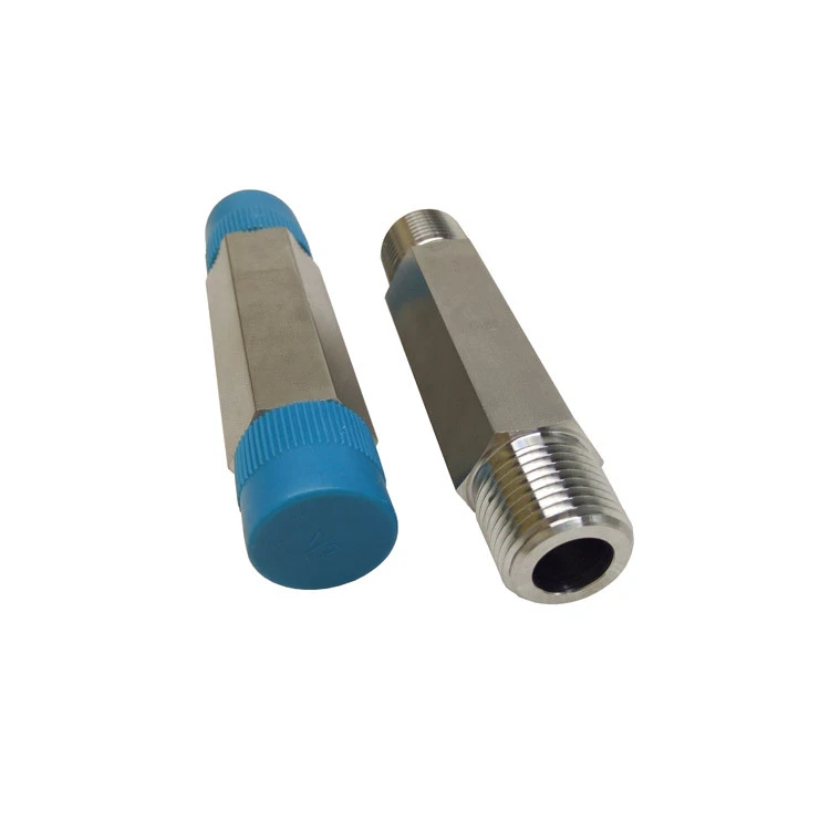 Stainless Steel 316 Pipe Fitting, Hex Long Nipple 1/2 inch NPT Male X 1/2 inch  NPT Male 2inch  Length