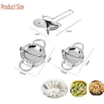 Stainless Steel Dumpling Mold and Dough Press Cutter, Manual pinch Dumpling Pie Mould Maker Dumpling Wrapper Pastry Dough Cutter