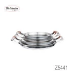 Stainless Steel Mini Frying Pan/Wok with Wood Handles
