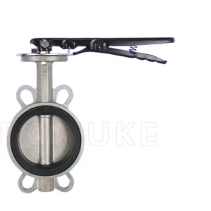 Stainless Steel PTFE Wafer Type Manual Butterfly Valve