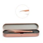 Stainless Steel Rose Gold Curved Lash Applicator Pointed Tips And Volume Eyelash Tweezers