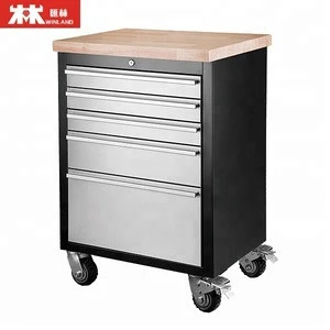 Stainless steel tool chest with rubber timber caster Trolley