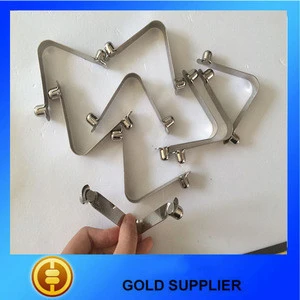 Stainless steel V shaped spring double solid button tube clip made in china