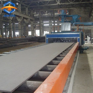 Steel Plate Surface Cleaning Abrator With Roller Conveyor