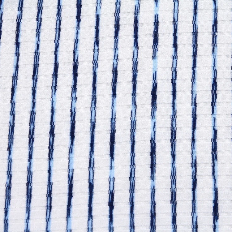 Striped pattern white wholesale flat back rib rayon fabric price per meter