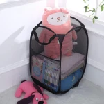 Strong Mesh Pop-up Laundry Hamper, Quality Laundry Basket with Durable Handles Solid Bottom High Carbon Steel Frame