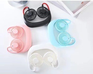Summer 2020 Hot Sale Unique Gift Electric Rechargeable Portable Mini USB Neck Ceiling Fan with Light Colorful Aromatherapy