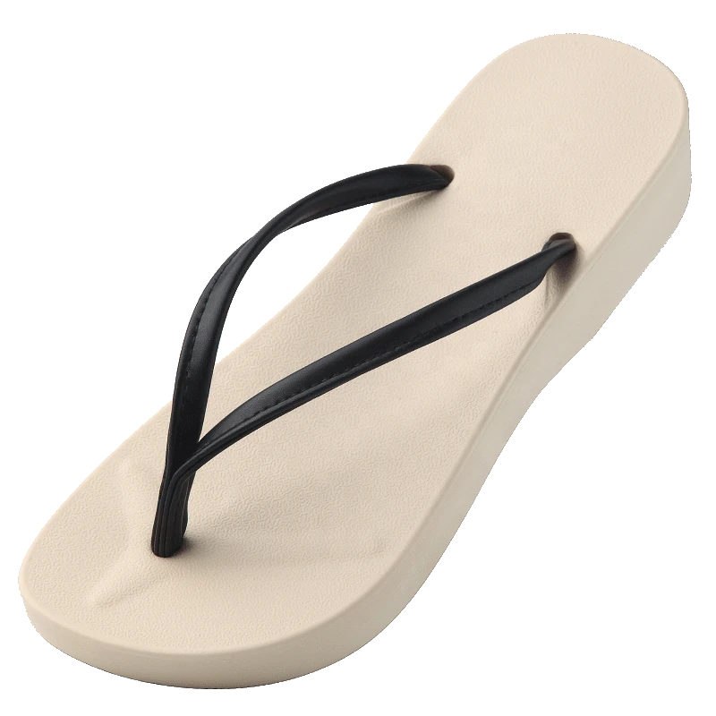 Summer New Fashion Natual Rubber  Flip Flop Wedge Sandal Fancy Beach Slipers Flip Flop