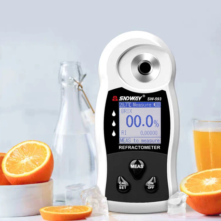 SW-593 Sugar Brix Meter Digital Refractometer 2 in 1 measure for Sugar concentration and refractive index