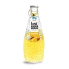 Sweet beverage glass bottle orange flavor basil seed juice soft drink