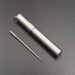 Toothpick Holder Keychain - Waterproof Stainless Steel Toothpick Box Container & 2 Titanium Toothpick Ultralight Travel Kits
