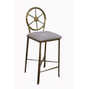 Top Quality Fine Classy Look Trendy Design vintage antique industrial iron wood combination bar chair