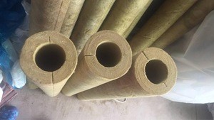 Top quality Mineral wool  Rockwool Pipe insulation density 120k with surface polished of best quality