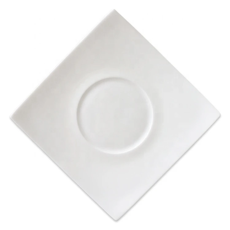 Top Selling Product Pottery Square Style White Color Ceramic Hotel Dinner Porcelain Ware