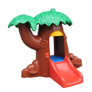 Tree model kids playhouse with slide toys for play centre