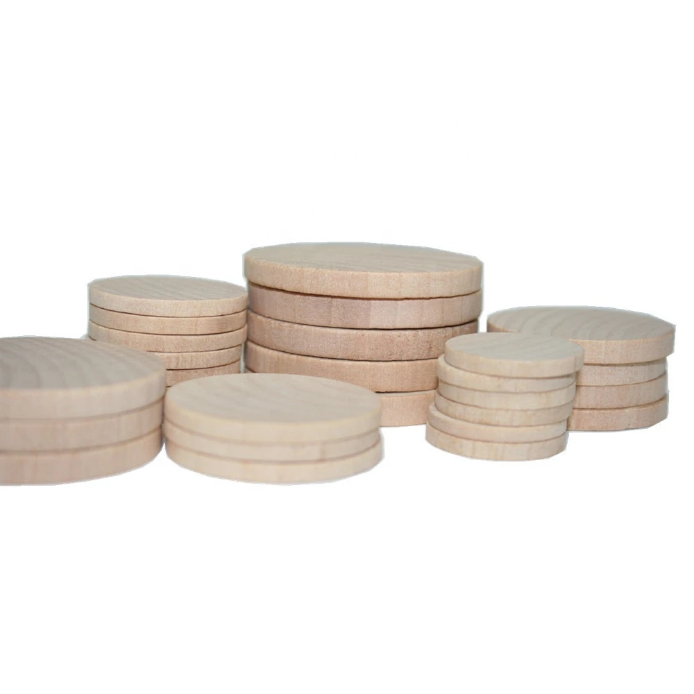 unfinished various sizes lotus wooden round circles wood disc disk wood coin with custom design acceptable