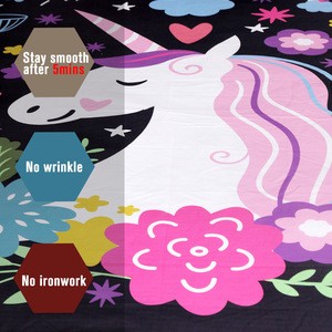 Unicorn Bedding Set Cartoon Print For Kids Duvet Cover With Pillowcases Girls Single Bed Set Floral Duvet Cover Sets