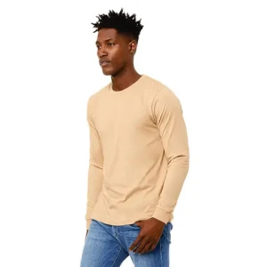 "Unisex Sand Dune Long Sleeve T-Shirt - 100% Airlume Cotton, Classic Crew Neck, 4.2 oz Jersey"