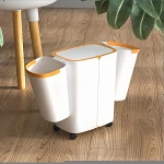Universal wheel home trash can Combined kitchen Garbage Bin Bedroom Waste Cans plastic trash can