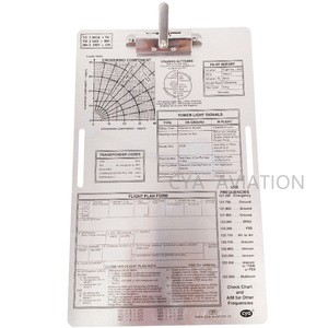 VFR Pilot Kneeboard A4 Brushed Aluminum Board cya Clipboard with Metal Clip for Flying
