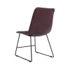 Vintage Industrial bistro metal leather cafe dining chair