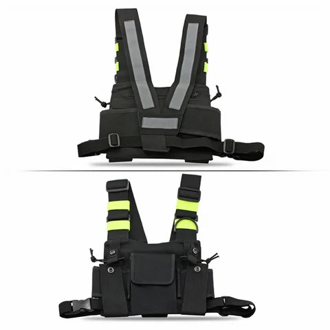 Sonew Borsello Pettorale Per Walkie Talkie – Custodia In Nylon 1680D Regolabile, Compatibile Con Tutte Le Radio Bidirezionali, Tasche Per Strumenti E Telefono, Per Polizia E Cantieri