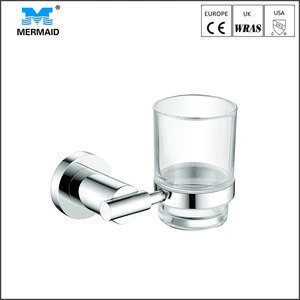 wall mounted  stainless steel single bathroom  glass cup tumbler holder