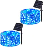 Warm White Led Light String Solar Waterproof Copper Wire Light for Party Home Outdoor Garden Patio Wedding Christmas Decoration