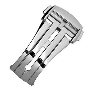 Watch Accessories 16mm 18mm 20mm Plated Double Pusher Butterfly Deployment Stainless Steel Watch Strap Buckle