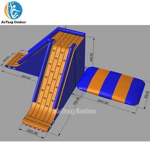 Water park Inflatable Climbing Tower Floating Water Slide with Blob