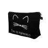 Waterproof adorable black cat print cosmetic travel bag fashion lady makeup bag