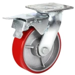 Weihang castors 4  heavy duty casters PU on cast iron core hand truck caster wheels