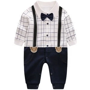Wholesale Casual Long Sleeve 100% Cotton Romper Baby Boy Clothing