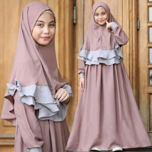 Wholesale children skirt with islamic clothing girl dresses muslin fabric skirt and top for girl&#39;s casual dresses