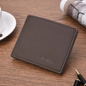Wholesale Customized Cheap Men PU Leather Polyester Slim Wallet