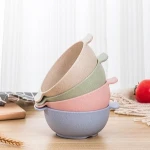 Wholesale Eco Friendly Luxury Kitchen Kids Wheat Straw 6 Pcs Knife Fork Spoon Bowl wheat straw Dinner Set