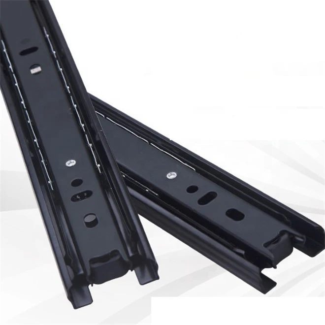 Wholesale Furniture drawer slide guides 3 folding bottom mounted telescopic channel drawer