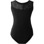 Wholesale girls sleeveless cotton and lace training dancewear ballet costumes kids gymnastics leotards
