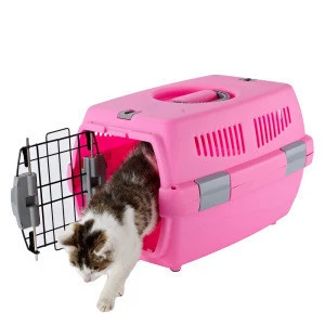 Wholesale   high quality  Breathable  Outdoor Travel  Portable plastic pet cage, carrier