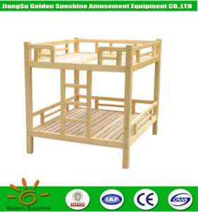 Wholesale kindergarten furniture 4 people wooden bunk baby bed