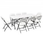 Wholesale manufacturing leisure professional design events portable plastic dinning folding tables