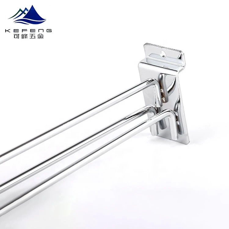 Wholesale metal chroming plated slatwall double scanning hook for hanging display