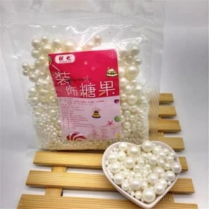 Wholesale Party Baking Supplies 238g Mixed Sized Blue White Golden Cake Decoration Edible Sugar Pearl Beads Sprinkles
