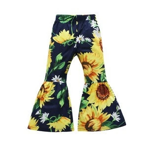 Wholesale Personalized Vintage Baby Clothes Floral Girl Flare Pants