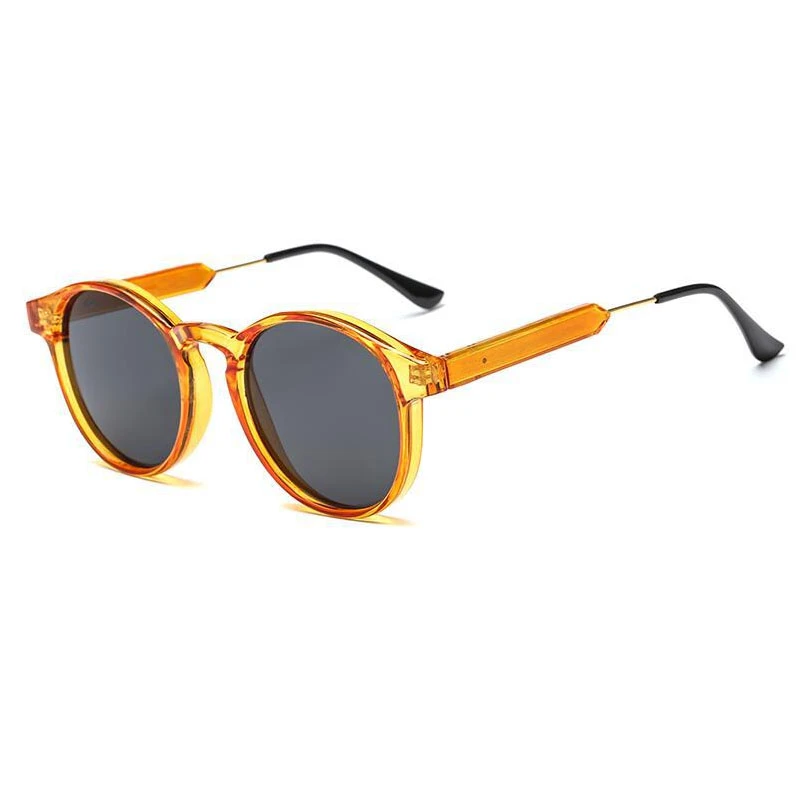 Wholesale Retro Hot Sale Round Men Eyewear Fashion Vintage Transparent Colored Metal Sunglasses Cheap Price