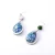 Wholesale Rhodium Plated  Fishhook Earring With Green Bead And Turquoise Drop Stone Fashion Jewelry Women 2020
