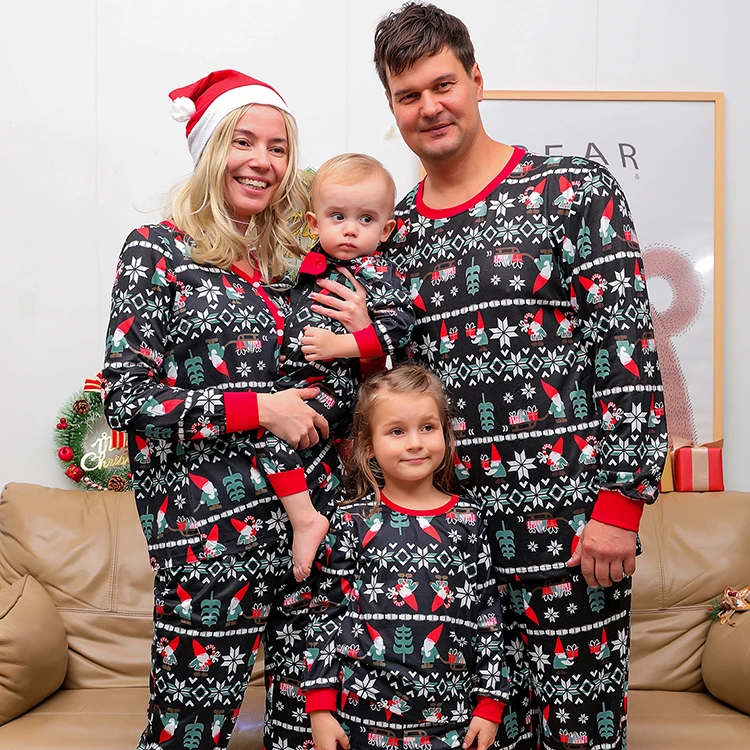 Wholesale Snowflake Pattern Christmas Family Matching Sleeping Pajamas Sets