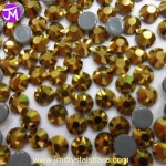 wholesale ss20 orange Hyacinth glass stones hot fix textile accessories on dresses