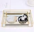 Wholesale Vanity Gold Metal Glass Mirror Serving Tray